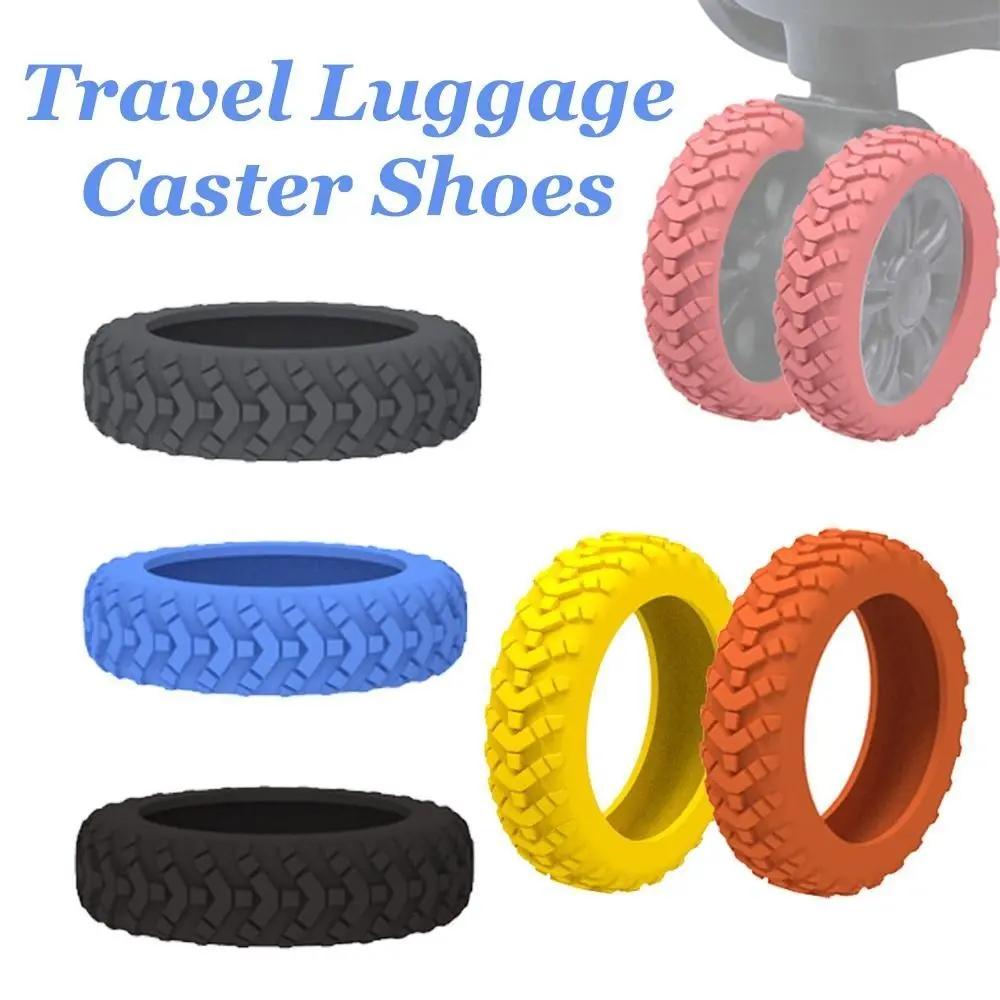 4Pcs Travel Luggage Caster Shoe Suitcase Reduce Noise Wheels Protection Cover Trolley Box Casters Protector Suitcase Parts Axles