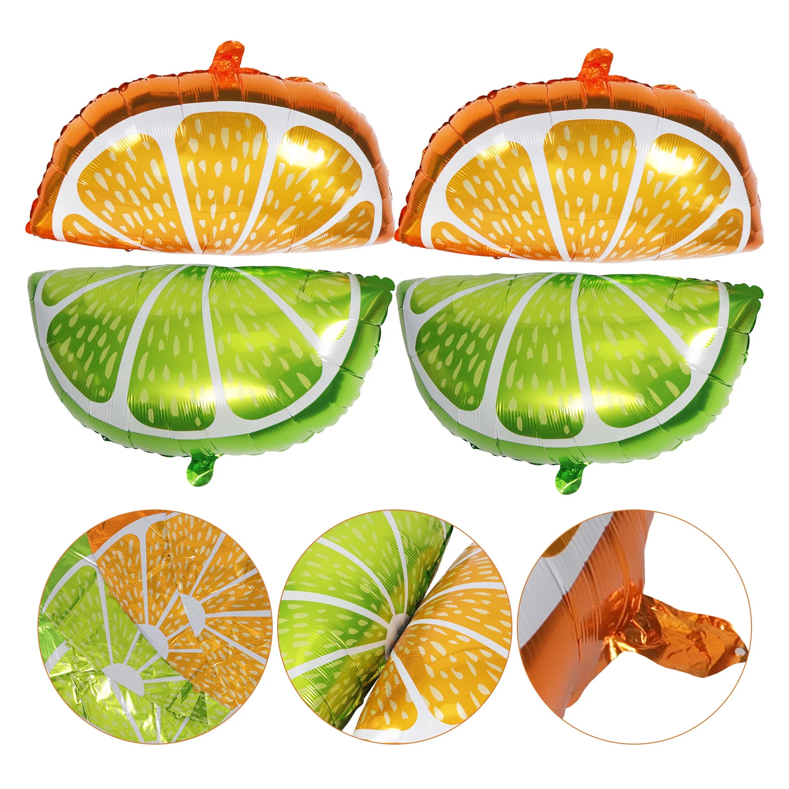 

4 Pcs Watermelon Lemon Orange Balloon Baby Balloons Confetti Aluminum Film Hawaii Party