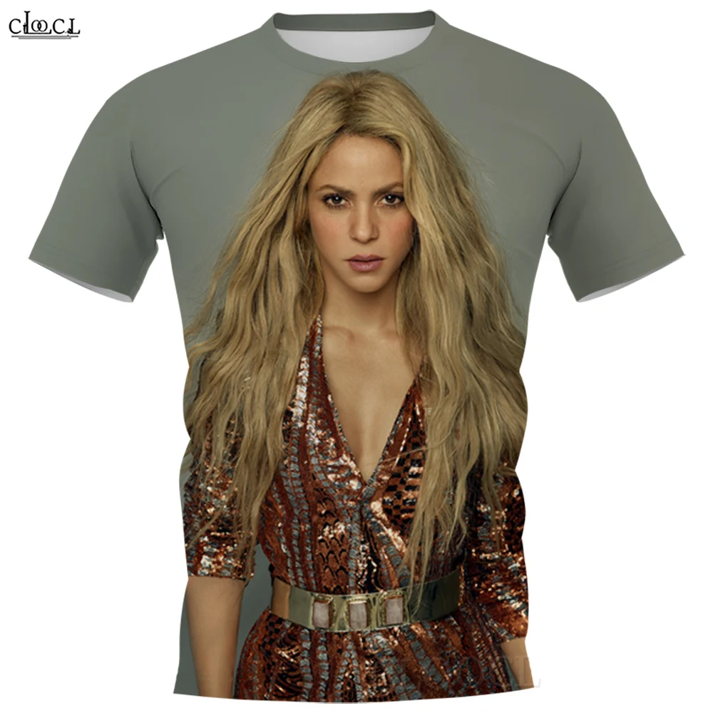 CLOOCL Men T-shirt 3D Graphics Singer Shakira Printed Women Tee Shirt Short Sleeve Casual O-Neck Streetwear Fashion Cozy Tops