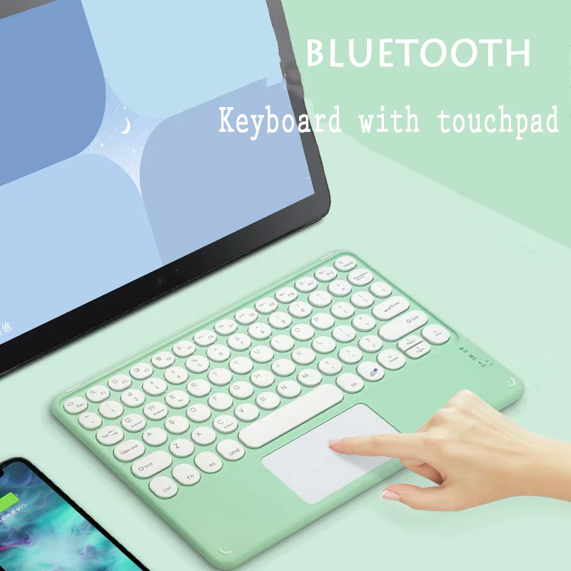 

For IPad Bluetooth Wireless Keyboard With Touchpad Ultra Thin Silent Keyboard For Android IOS Windows Apple Tablet Mac Windows