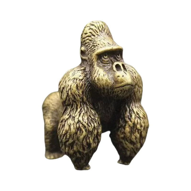 Brass Solid Imitation Of Ancient King Kong Gorilla Decoration Tea Table Tea Pet Creative Animal Decoration Table Decoration