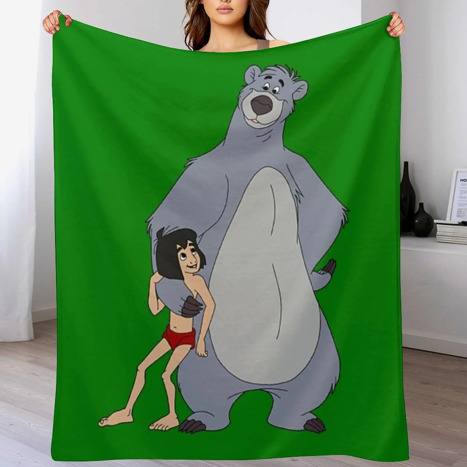 Baloo and Mowgli Throw Blanket Sleeping Bag Baby Retros Soft Big Blankets