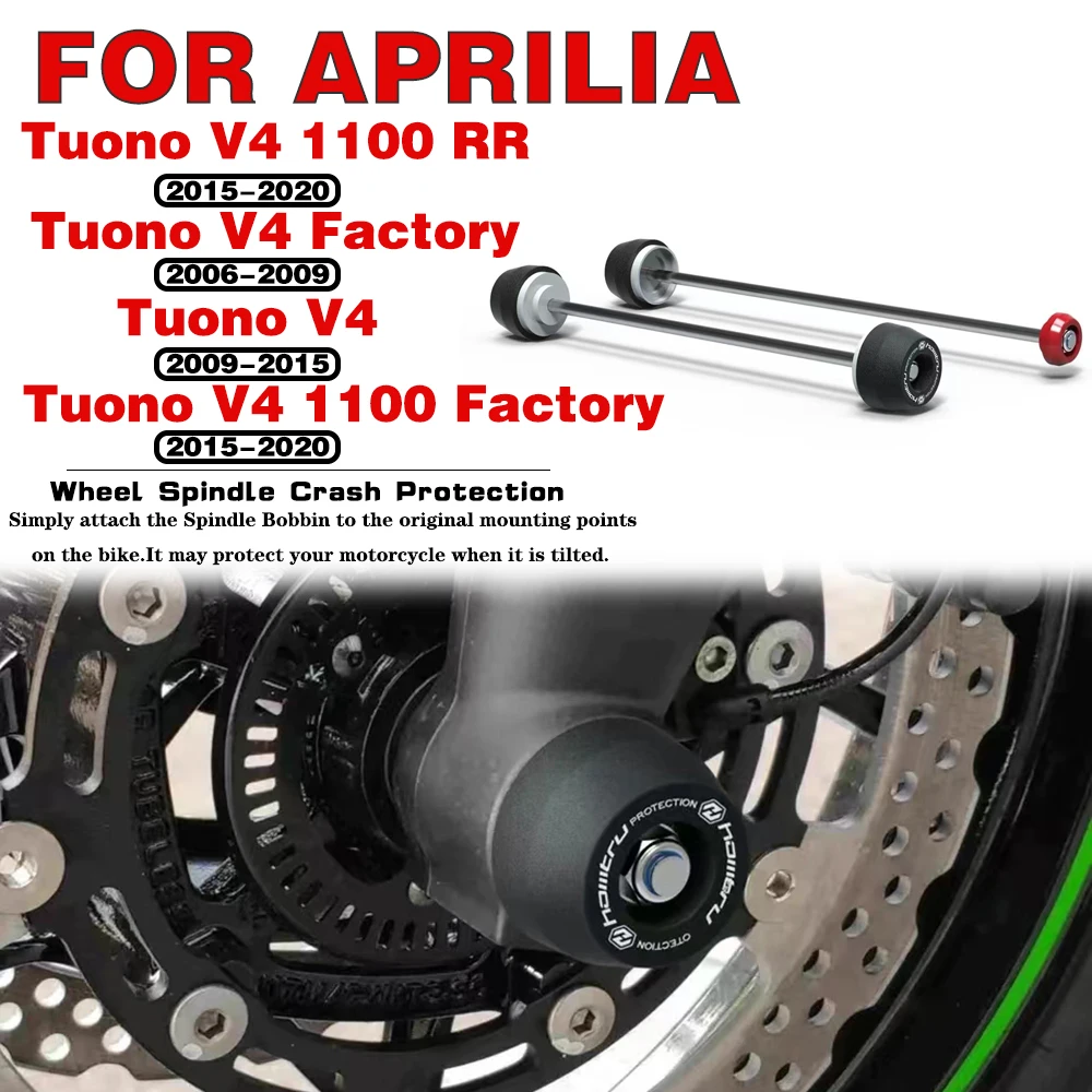 

For APRILIA Tuono V4 1100 RR/ Factory 2015-2020 V4 2011-2023 V4 Factory 2021-2023 Front Rear Wheel Spindle Crash Protection