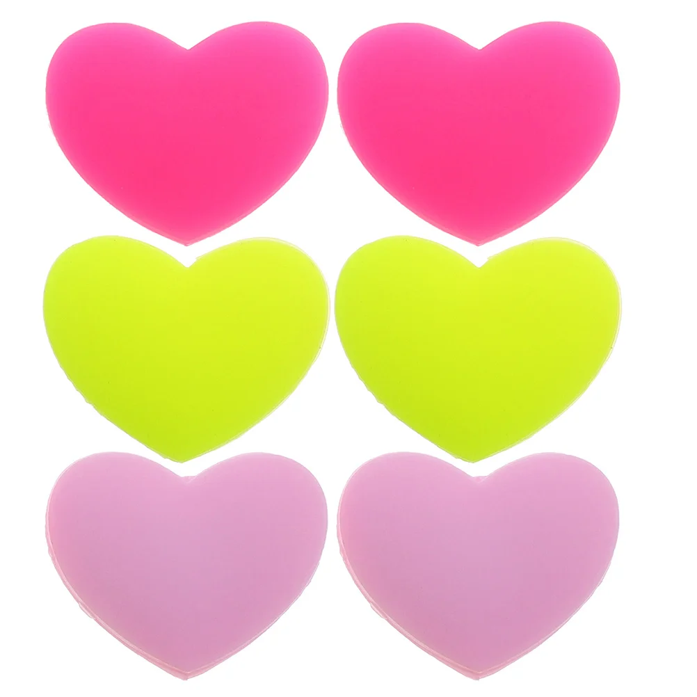 

6pcs Tennis Racket Dampener Heart Shape Silicone Vibration Reducer Shock Absorption Bright Fluorescent Colors Training Match