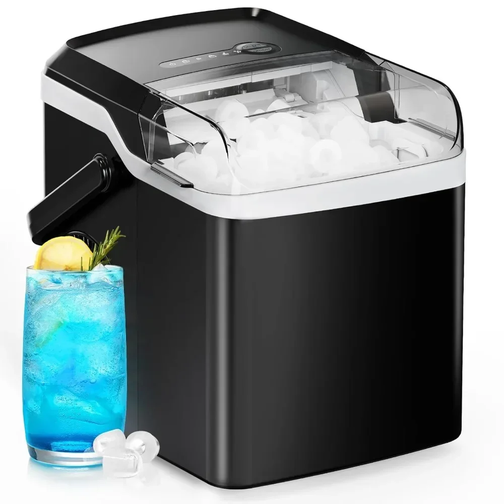 

Ice Makers,Countertop Ice Maker,9 Cubes Ready in 6 Mins, 26lbs in 24Hrs,Self-Cleaning,2 Sizes of Bullet Ice, Black, Ice machine