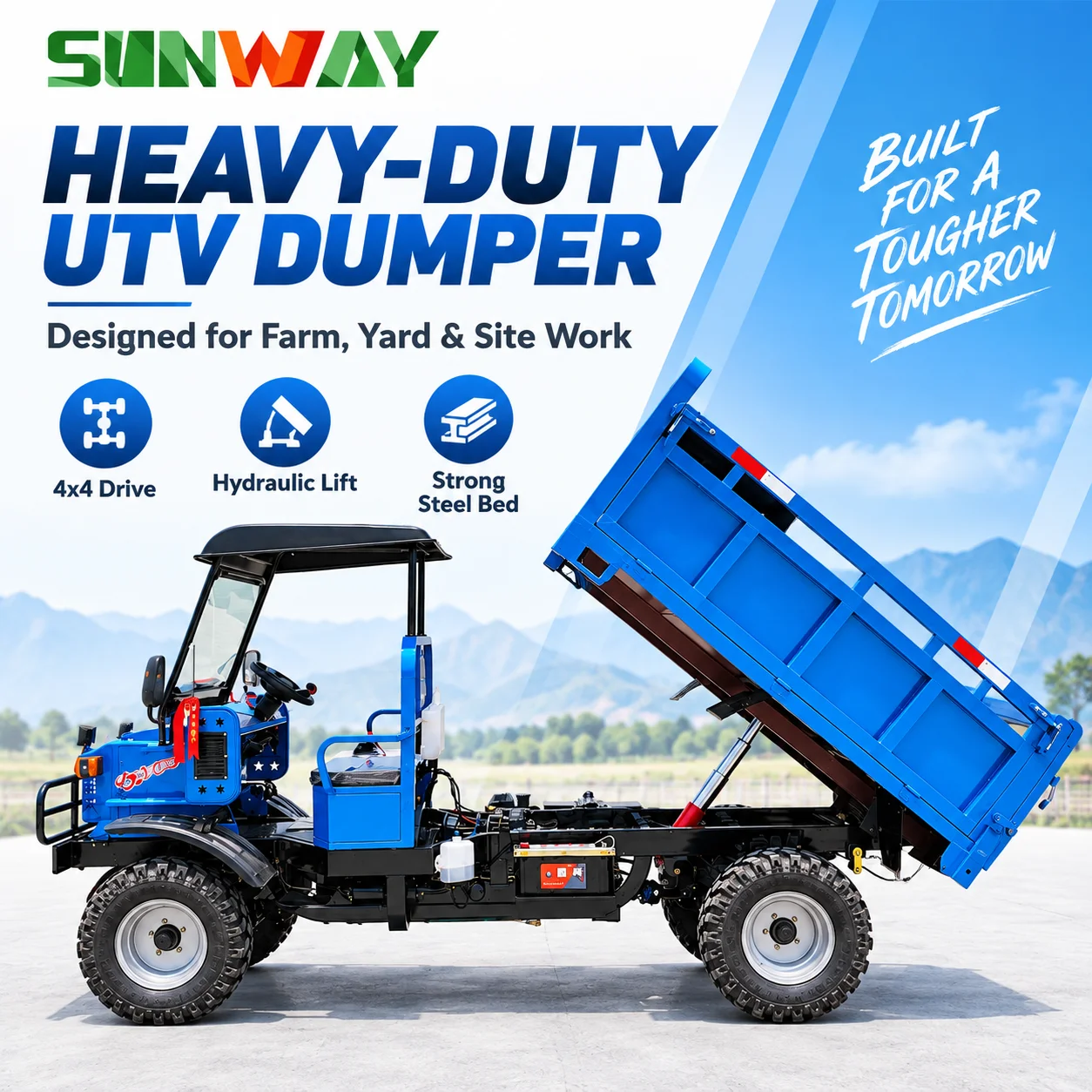 Farming Is Part Of Agriculture - Reliable Farm Work UTV Simple Canopy