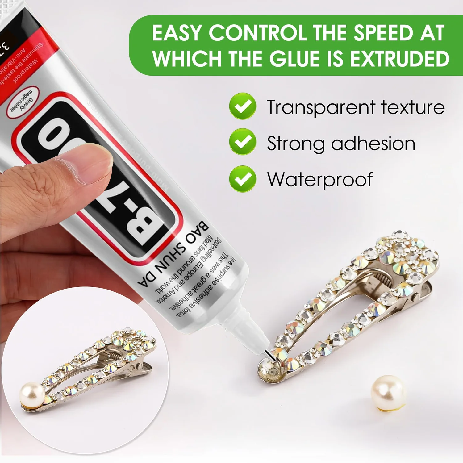 B7000 Glue Clear for Rhinestones,B-7000 Jewelry Bead Glue, Quick Dry Multipurpose Adhesive for Jewelry Making Clothes Fabric DIY