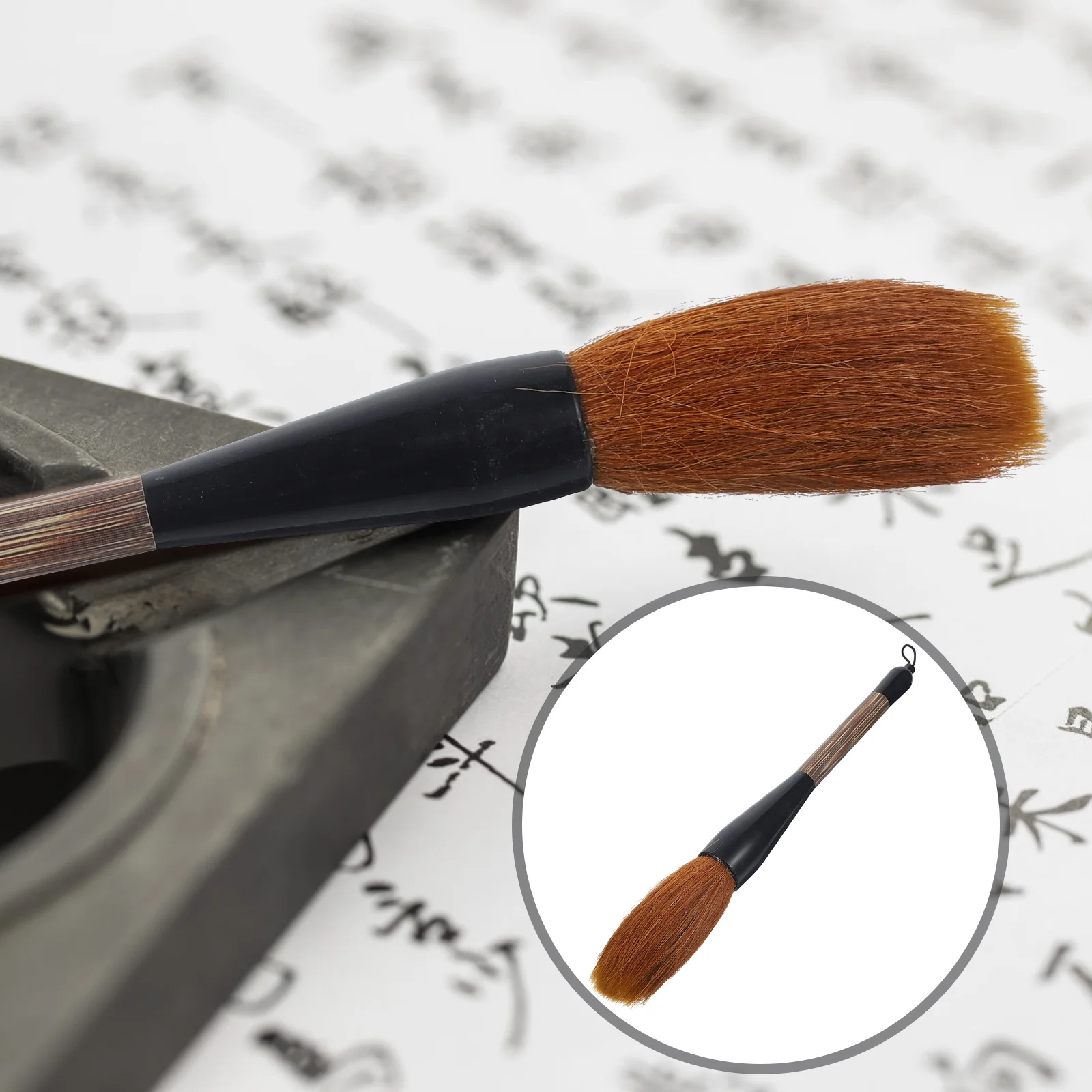 1pc Wolf Hair Big Brush Calligraphy Pens Chinese Drawing Extra Large Yellow Student Sturdy Durable Smooth Writing Watercolor