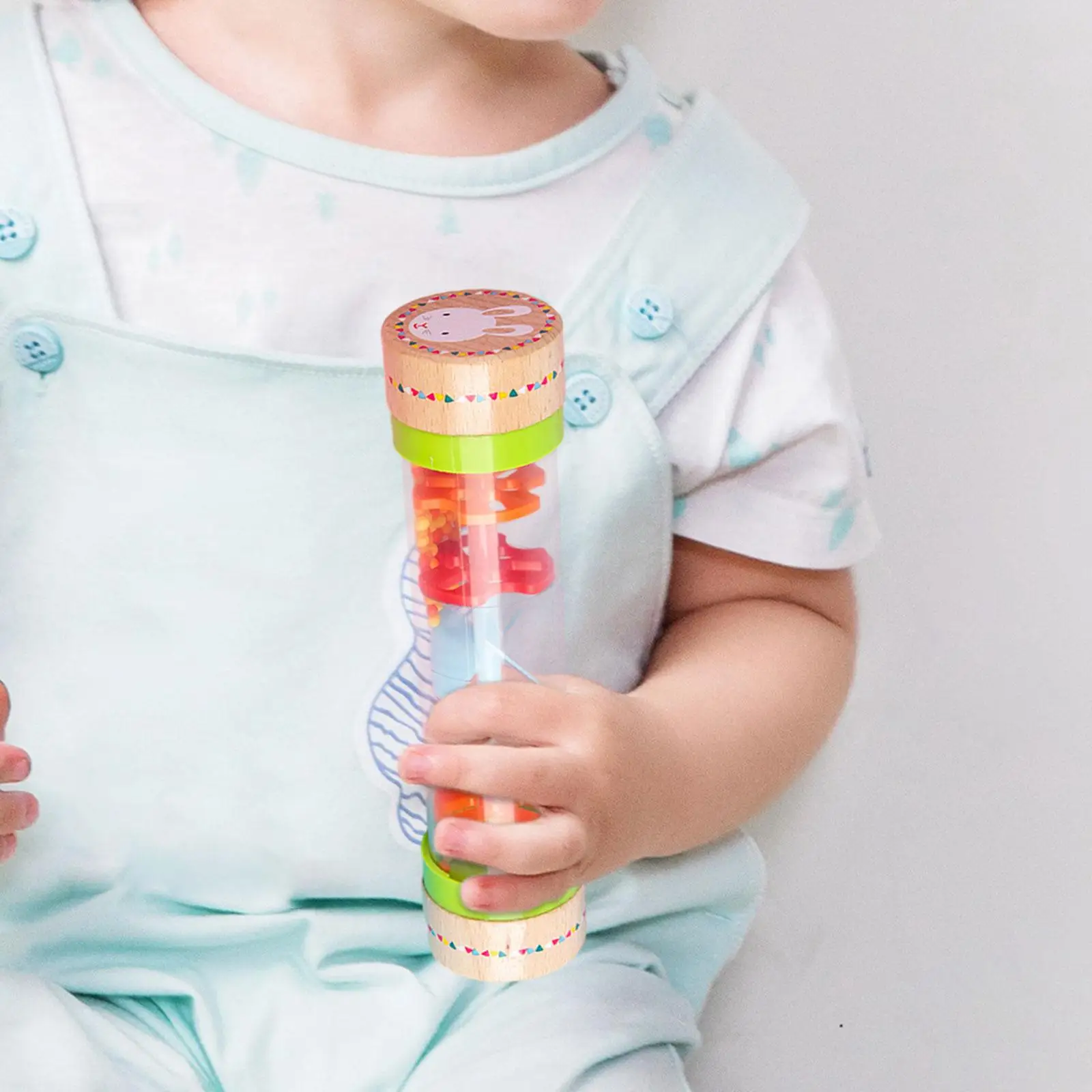 7.7inch Rainstick Rattle Tube Rainmaker Toy Developmental Baby Rattle Shaker Musical Instrument for Kids Children Plane Toy