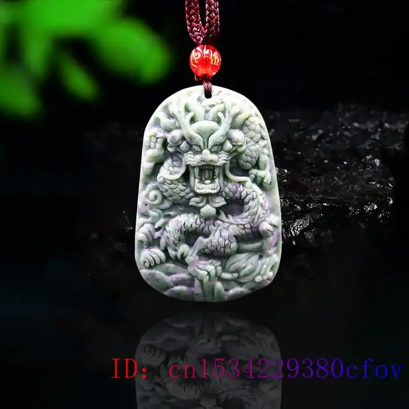 

Jade Dragon Pendant Women Gifts Charm Necklace Chinese Natural Amulet Accessories Carved Fashion Gemstone Jewelry