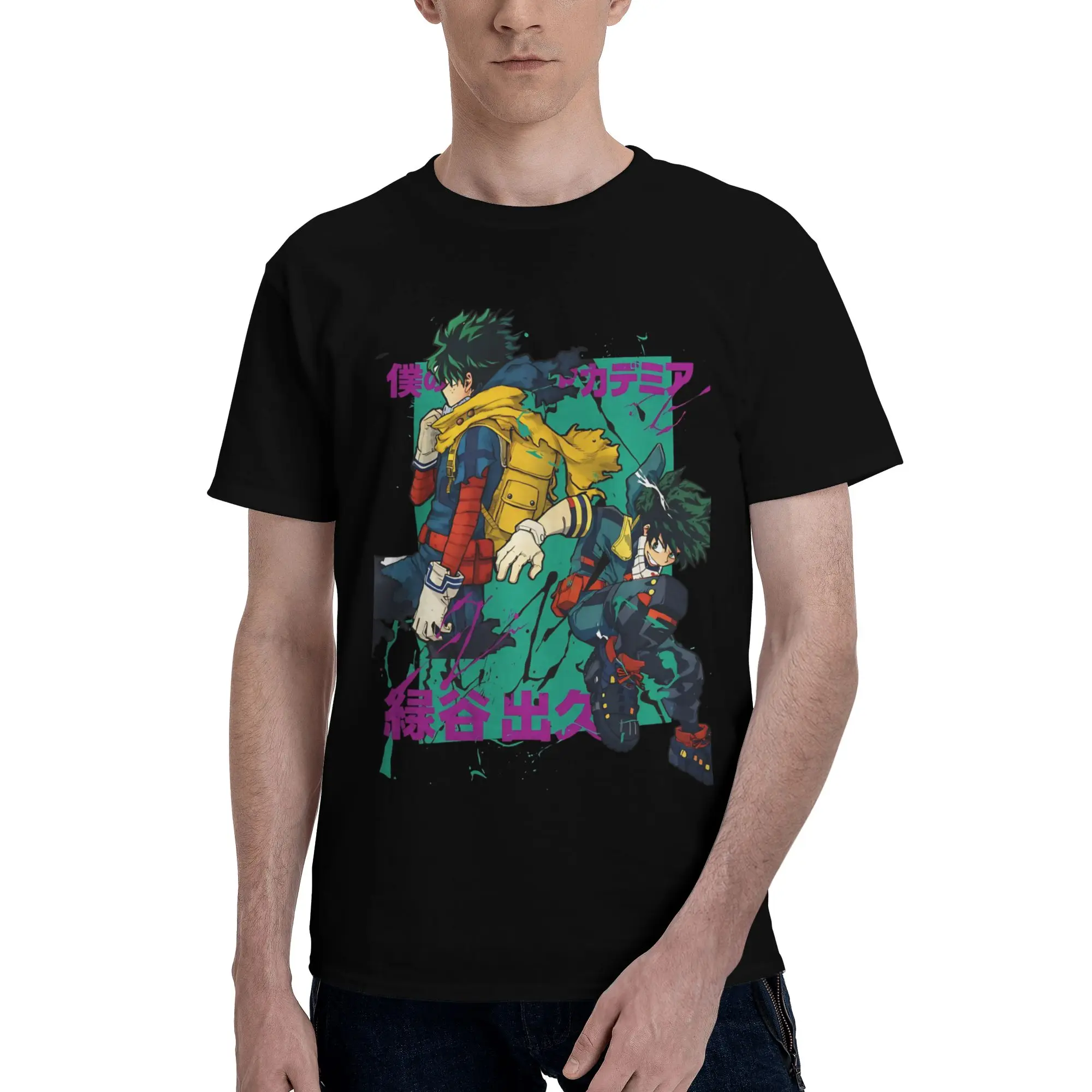 From Zero to Hero  Graphic 100% Cotton T-Shirt Bandai My Hero Academia Tees Tops For Men
