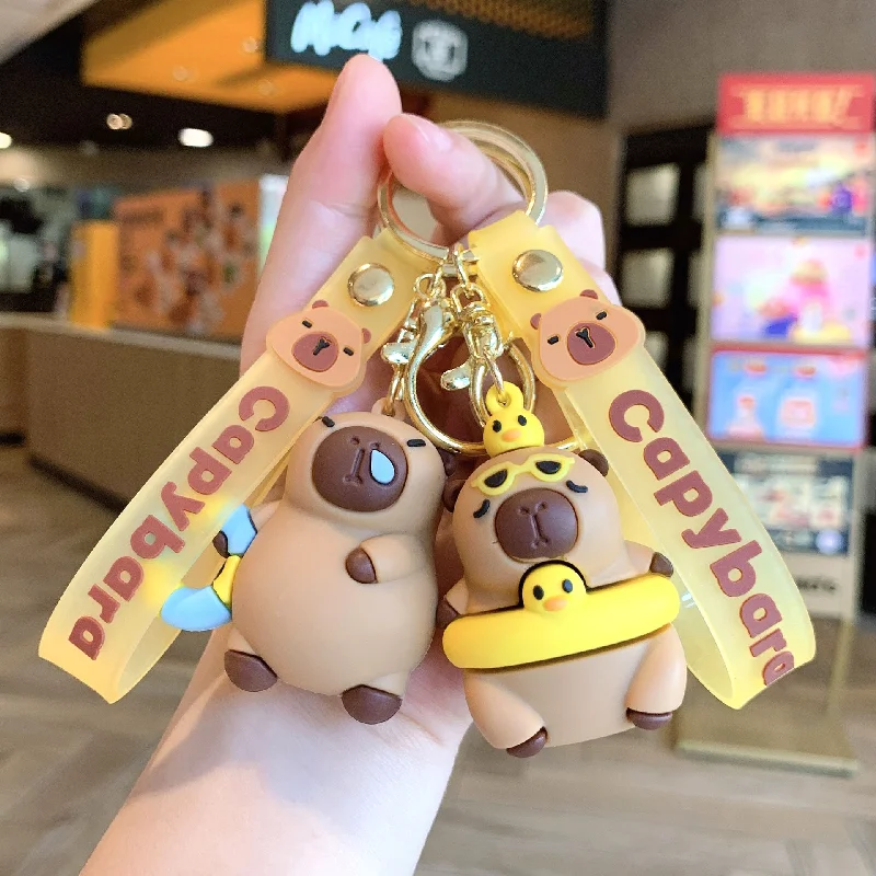 Creative Cartoon Summer Party Keychain Charm Capybara Keychain Exquisite Bag Pendant Keychain & Small Gift