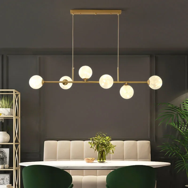 Nordic LED Pendant Lights Modern Hanglamp Glass Ball Light for Living Room Suspension Chandelier Smoke Gold Hanging Lamp Decor