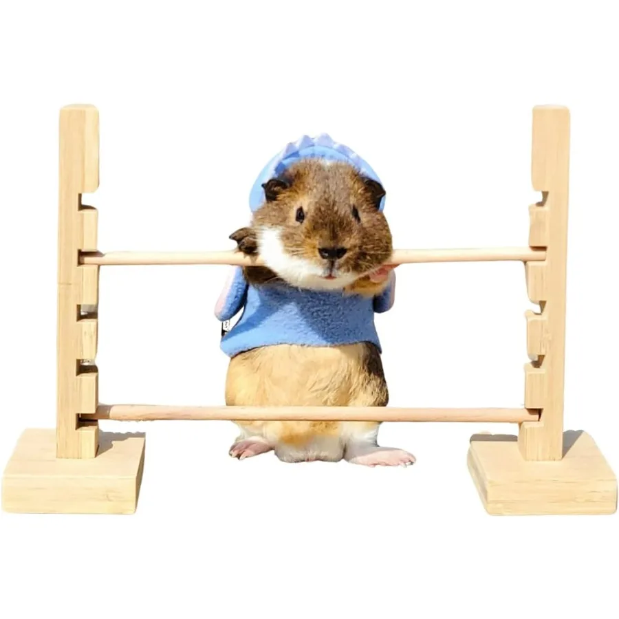 غينيا خنزير القفز بار تورال الخشب عقبة لعبة النشاط مجموعة ألعاب قابل للتعديل ارتفاع التدريب عقبات ممارسة ألعاب حيوانات صغيرة fo