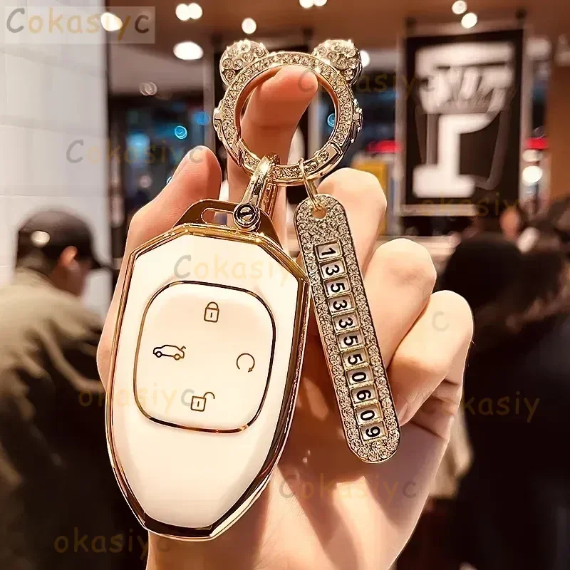 حافظة مفاتيح السيارة عن بعد من البولي يوريثان غطاء حماية شل حقيبة ل Trumpchi GAC 2021 Empow J11 J12 J13 J14 J15 J16 GS8-ملحقات التصميم