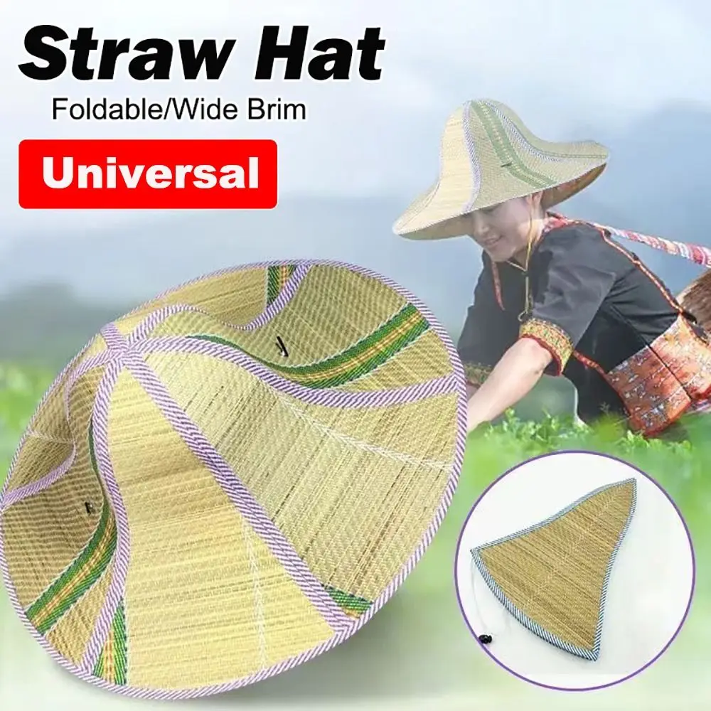

New Wide Brim Straw Hat Foldable Universal Sun Hat Beach Cap Women Men