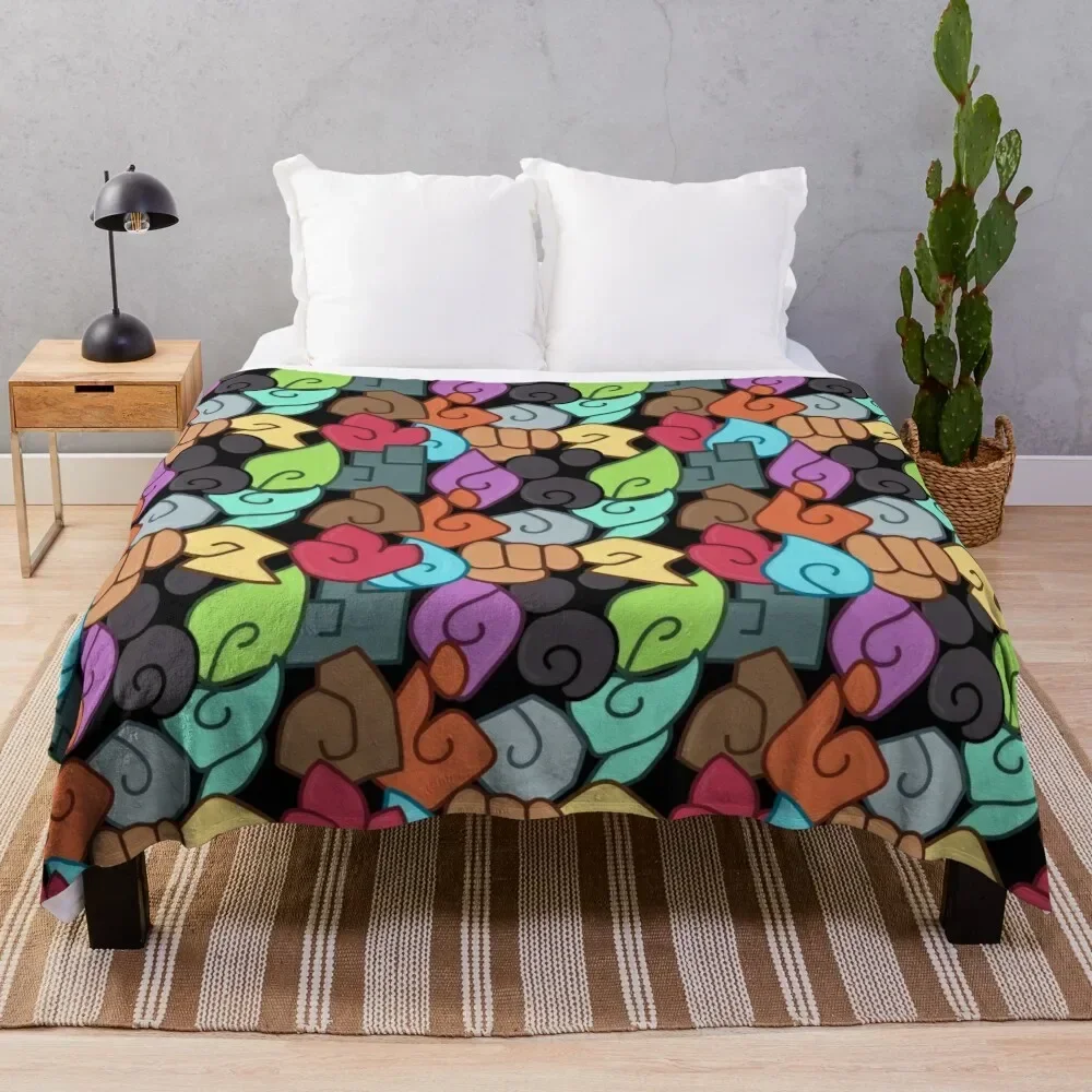 

Temtem Element Types Pattern Throw Blanket valentine gift ideas decorative Nap Custom Blankets