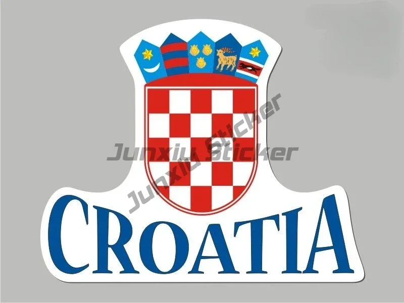 Croatia Decal Coat of Arms Emblem Sticker Croatia Map Flag Country Code HR Decal Croatian Shield Flag Crest Sticker for Car SUV