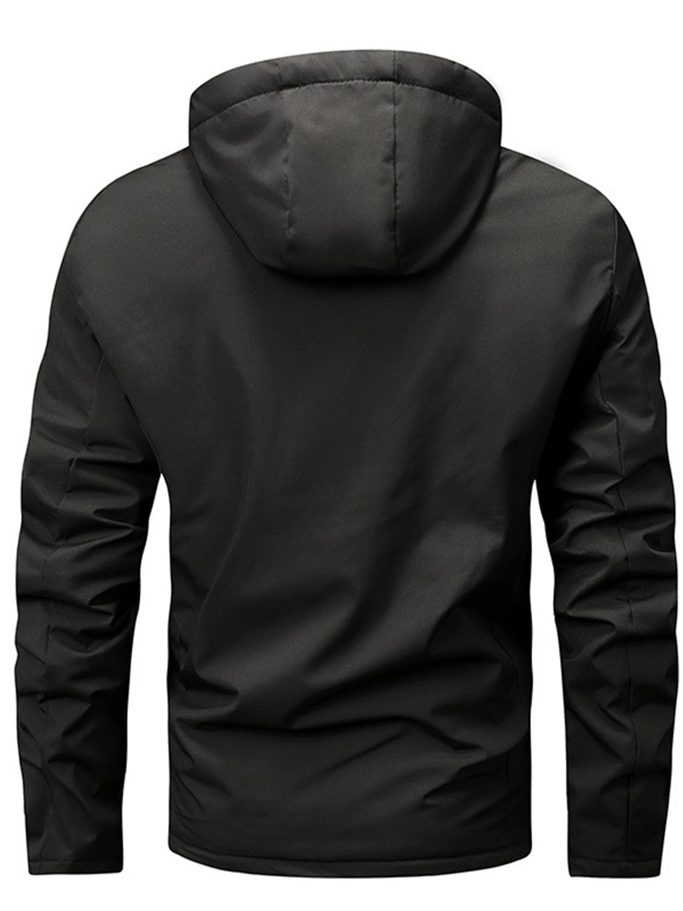 Veste Coupe-Vent à Capuche pour Homme, Fermeture Éclair, Solide, Nouvelle Collection Automne 2024