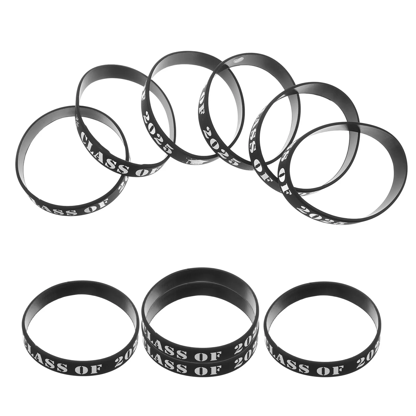 10Pcs Silicone Graduation Wristbands Class of 2025 Bulk Grad Wristbands for School Events Parties Graduation Party Accessories