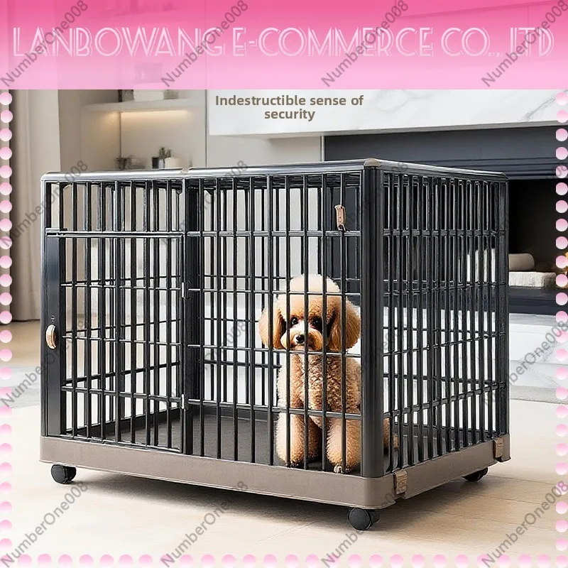 Resin Dog Crate with Poop Tray Indoor Pet Fence Cage for Small Medium Large Dogs Cat Playpen Kennel