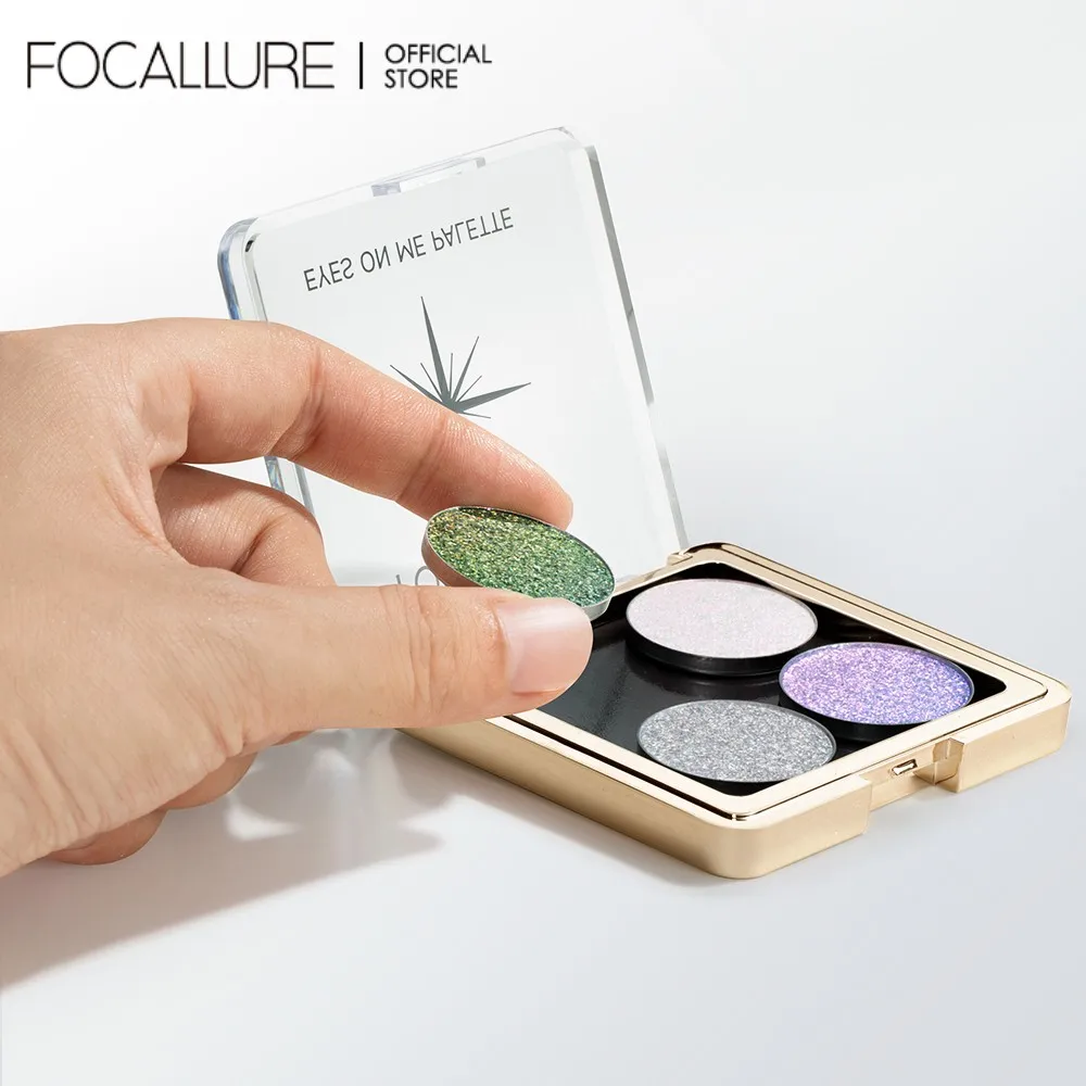 

FOCALLURE Portable Chameleon Single Eyeshadow Shimmer Diamond Metal High Pigmented Eye Shadow Powder Palette Makeup Cosmetics