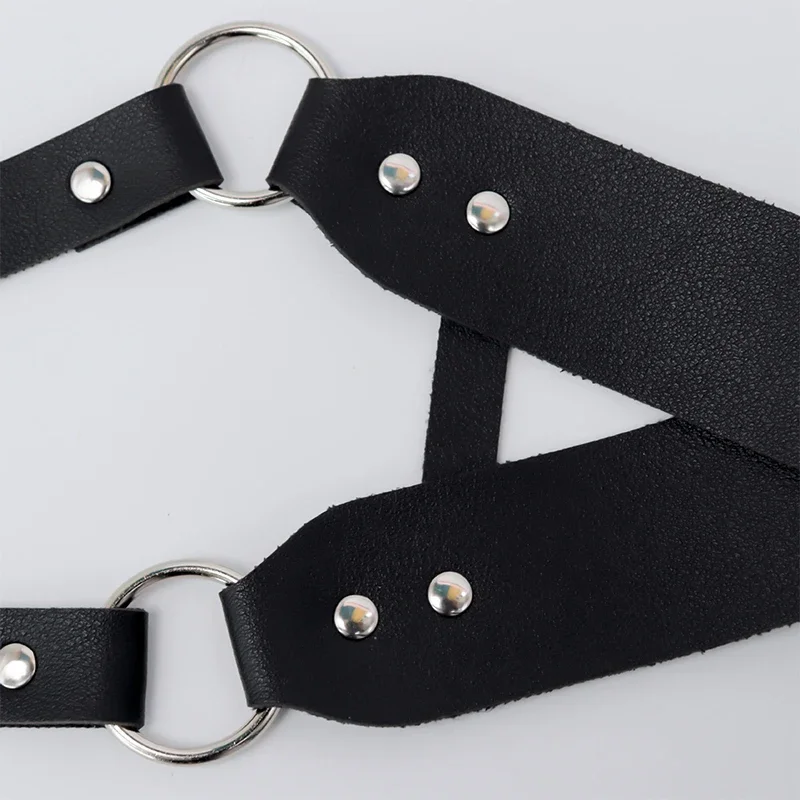 Máscara de cuero de Color sólido, gafas de Anime, accesorios sexys para mujer, máscaras ajustables de estilo exótico, juego con venda para los ojos de PU para parejas adultas