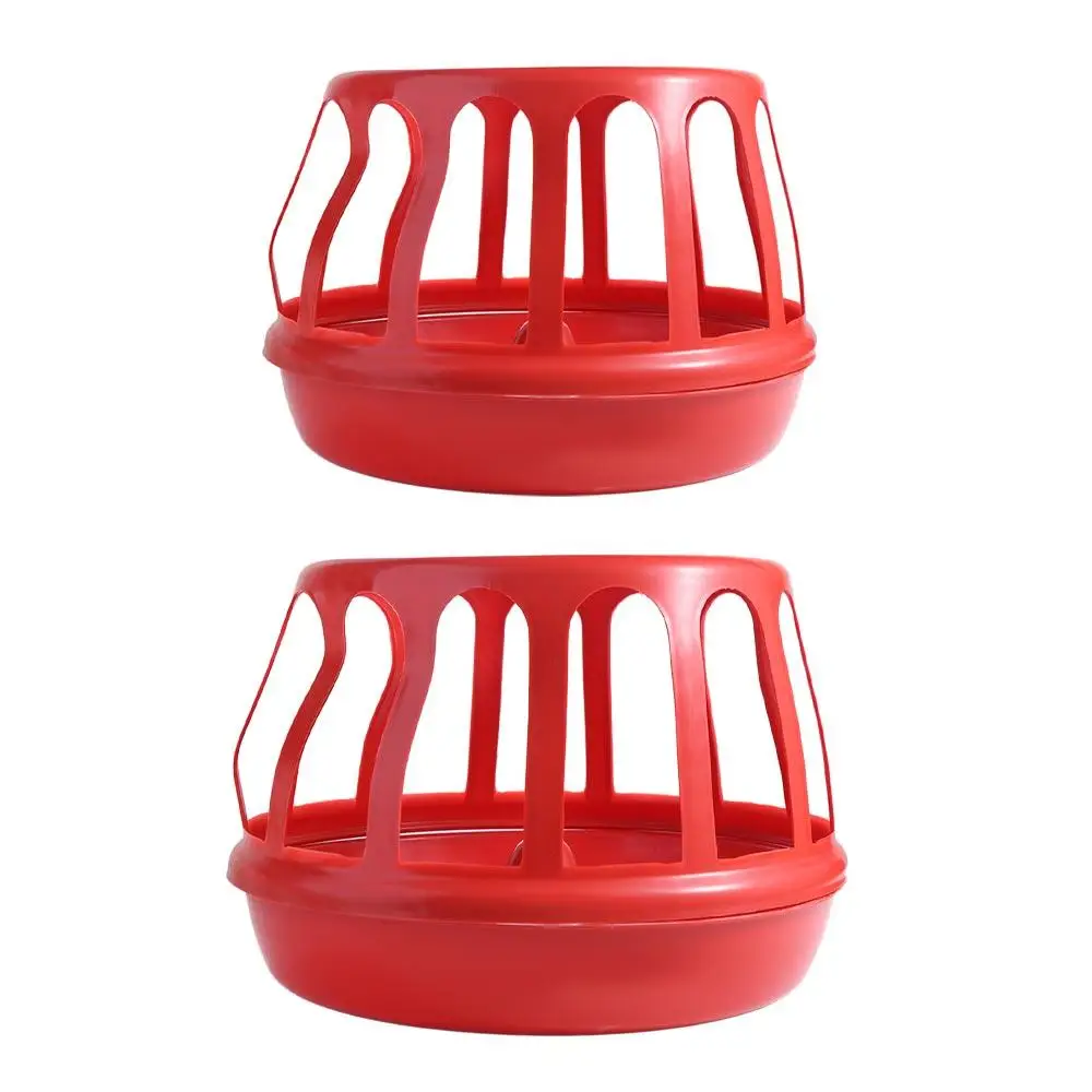 Plastic Chicken Feeding Trough Detachable Round Poultry Food Trough Flip-Top Anti Rollover Chick Feeding Bucket