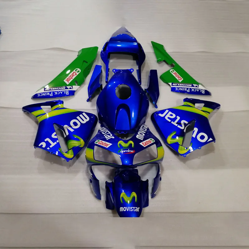 Injection fairing kit for honda cbr 600 rr 03 04 blue green MOVISTAR ABS Plastic Fairings set CBR600RR 2003 2004 QAZ01