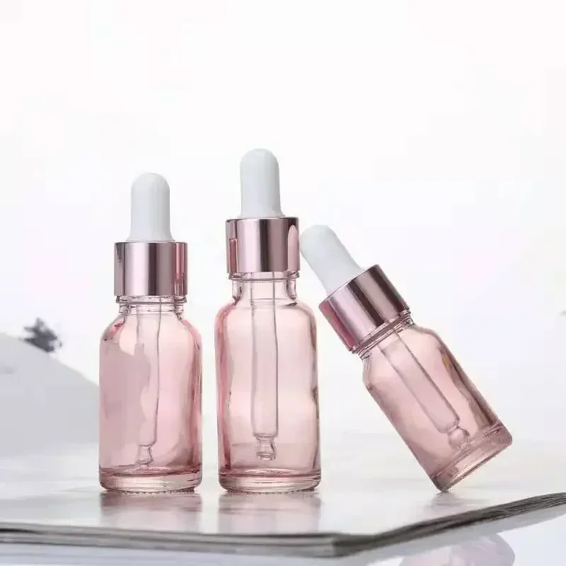 50 stücke 5/10/15/20/30 ml/50 ml/100 ml Rosa Leere Glas Tropfflasche ätherisches Öl Aromatherapie Flüssigkeit Reagenz Nachfüllbare Behälter