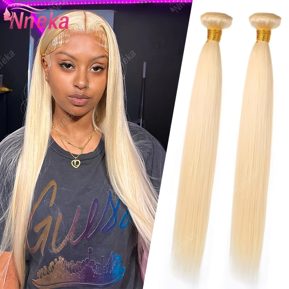

Nneka 613 Human Hair Bundles 12A Straight Human Hair Bundles Raw Human Hair Blonde 3/4 Bundles Hair Extensions For Women