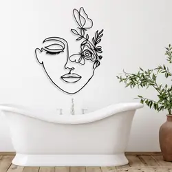 Beauty Metal Abstract Wall Art, Line Art Wall Hangings Decoration, Metal Wall Decor For Home Office Living Room Bedroom Decorati