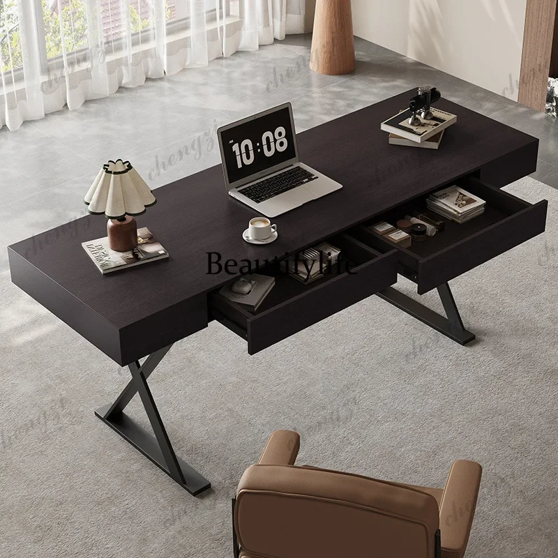 B573 Solid Wood Workbench Office Desks Italian Minimalist Modern Simple Office Desks High-end Household Furniture Scrivanie