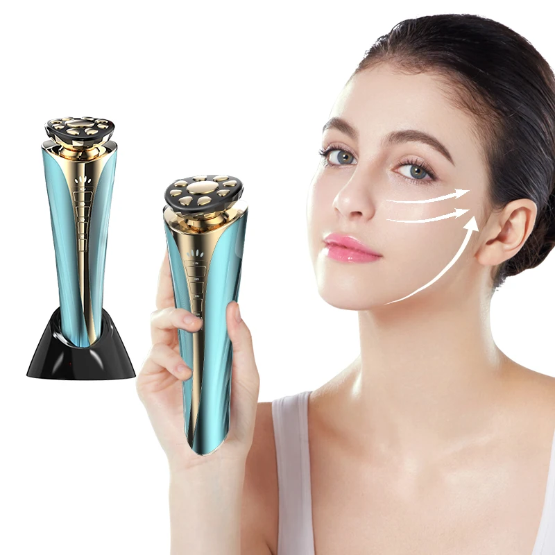 2023 portable multifunctional spa ultrasonic ems microcurrent rf led facia home use face beauty equipment for face