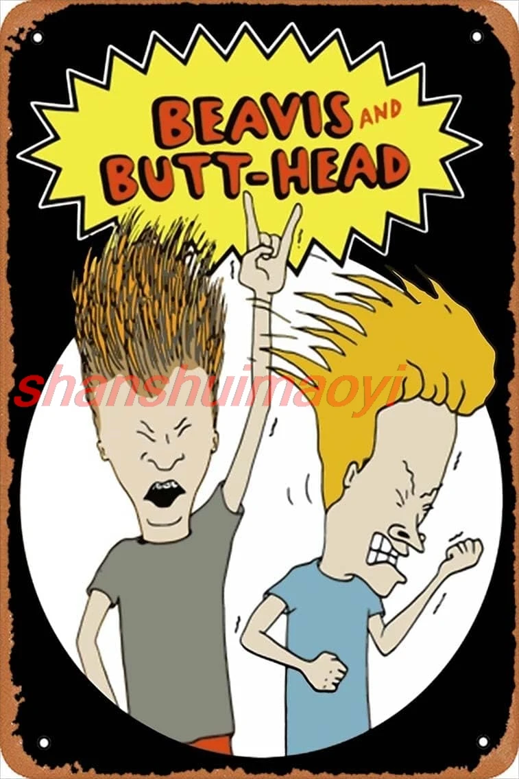 beavis and butthead Poster Metal Sign Retro Home Decorative Vintage Tin Sign 12 x 8 Inch ALIMAO