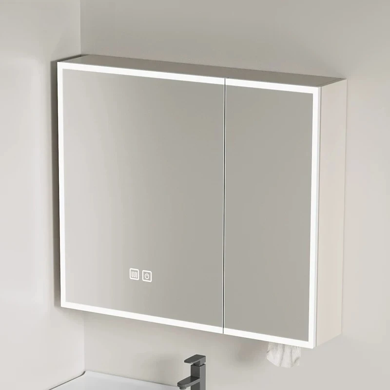 LED Backlit Bathroom Mirror Anti Fog Touch Sensor Vanity Mirror Wall Mounted Dimmable Makeup Mirror Framed Bathroom Mirror