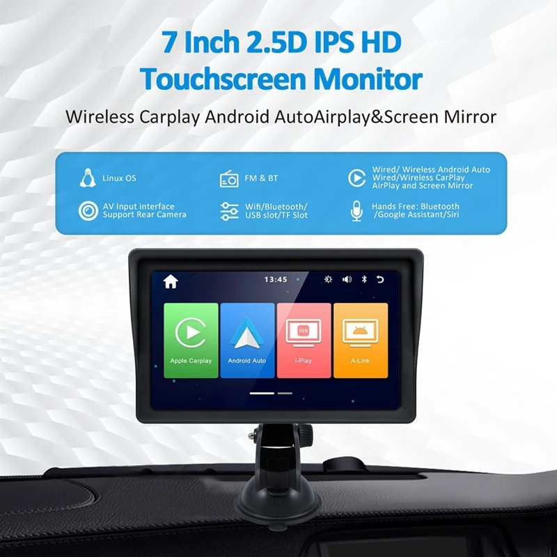 

Car Player Multimedia Video Player Universal 7Inch Car Radio Wireless Carplay And Wireless Android Auto Touch Screen Bluetooth