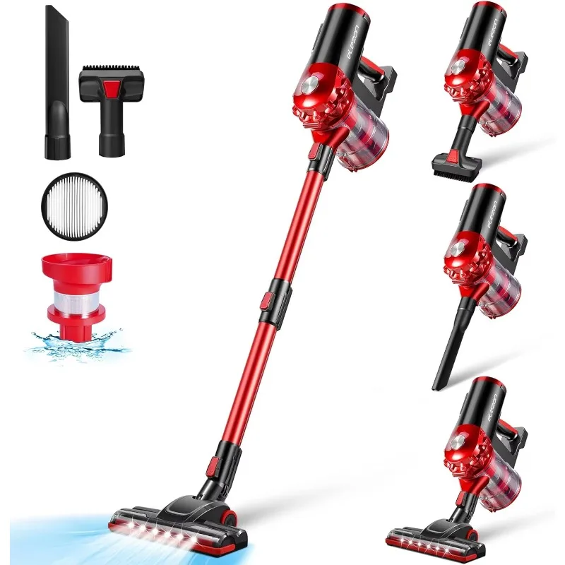 

elezon A200 Cordless Vacuum Cleaner Rechargeable, Powerful Multi Cyclone Bagless Vacuum with HEPA Filter,for Hardwood Floor Tile