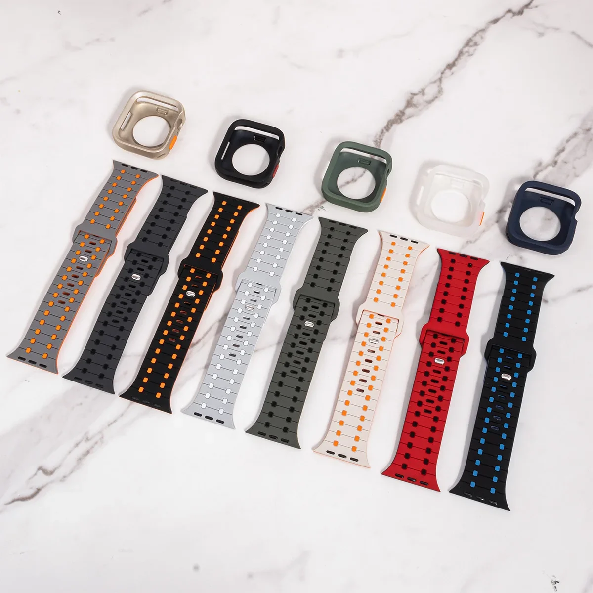 Ремешок + чехол для Apple Watch 49 мм 40 41 44 45 46 мм Защитный бампер из ТПУ Силиконовый ремешок для Iwatch Series 10 9 8 76 5 4 Se Ultra 1 2