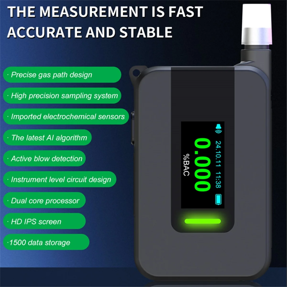 Y16A ใหม่ D1000 แบบพกพาไฟฟ้าเคมีเครื่องทดสอบแอลกอฮอล์รายงานเสียงเป่าเมาขับรถเครื่องทดสอบแอลกอฮอล์เครื่องวัดแอลกอฮอล์