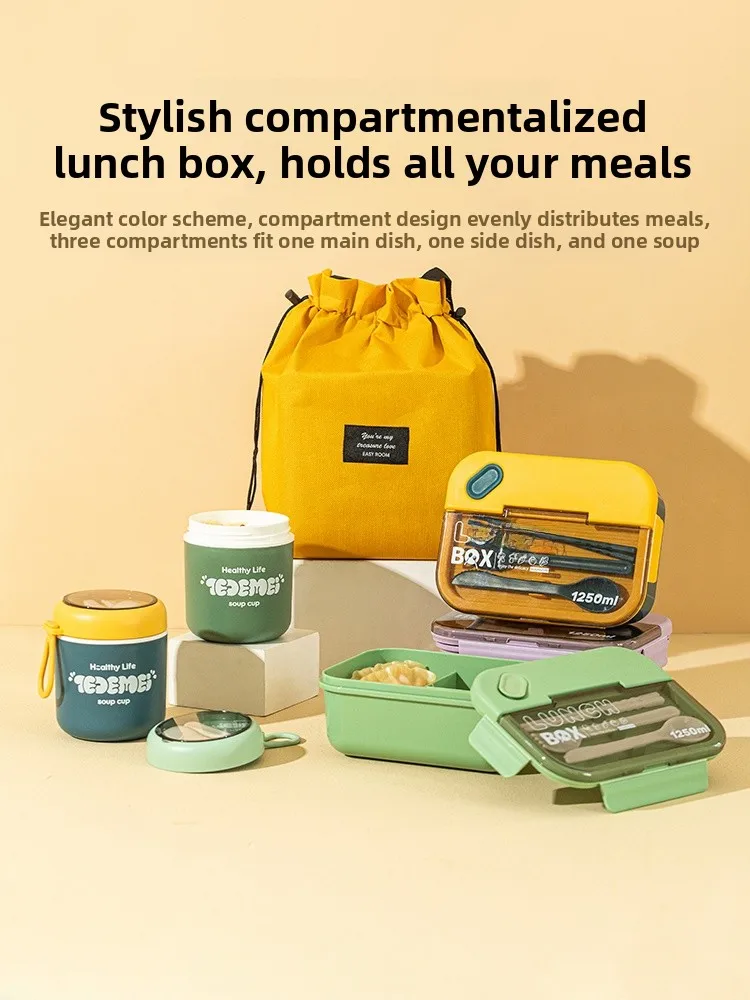 

Modern Housewife Portable Lunch Box Large Capacity Sealed Compartment Breakfast Box for Office Workers And Students