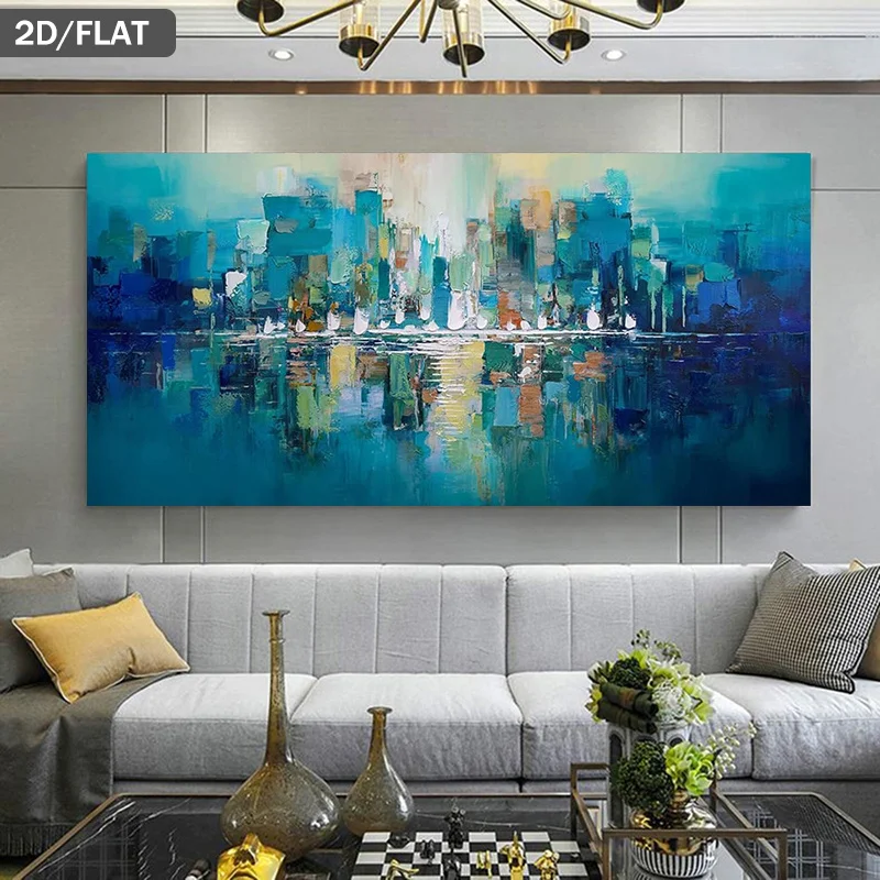 

1pc Modern Abstract City Skyline Canvas Print Painting Frameless for Living Room and Bedroom Wall Decor Wall Art Poster, 2D Flat