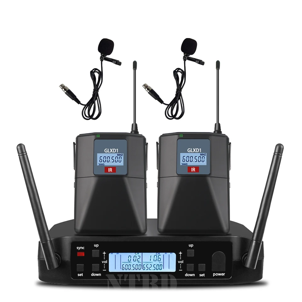 GLD4 600-699MHz Bodypack Transmitter Profressional Wireless Microphone System Automatic Scan 2 Channels Stage Performance