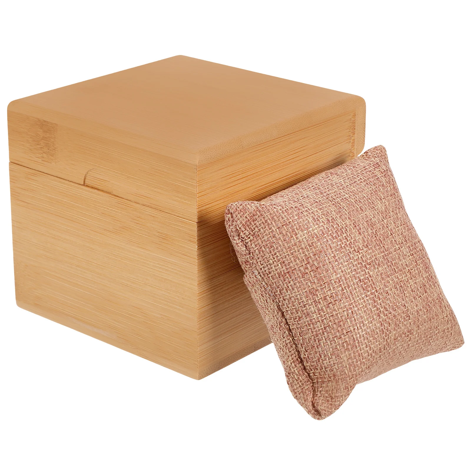 

Single Bamboo Watch Storage Box Travel Case Wristwatch Organizer Jewelry Gift Packaging Black Sponge Single Watch Case