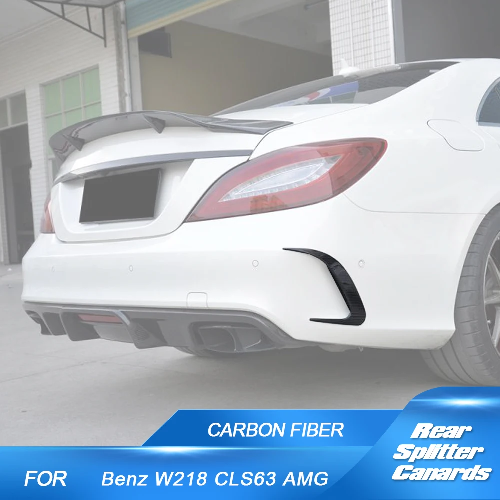 Carbon Fiber Car Rear Bumper Canards Air Vent Wings for Mercedes Benz CLS-class W218 Sedan 4-Door 2015-2017 Rear Splitters