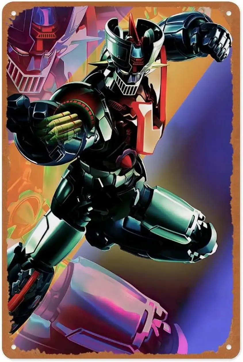 Vintage Metal Sign - Mazinger Z Mazinger Z Movie Metal - 8x12 Inch Wall Art for Garage, Man Cave, Game Room, Coffee Hou