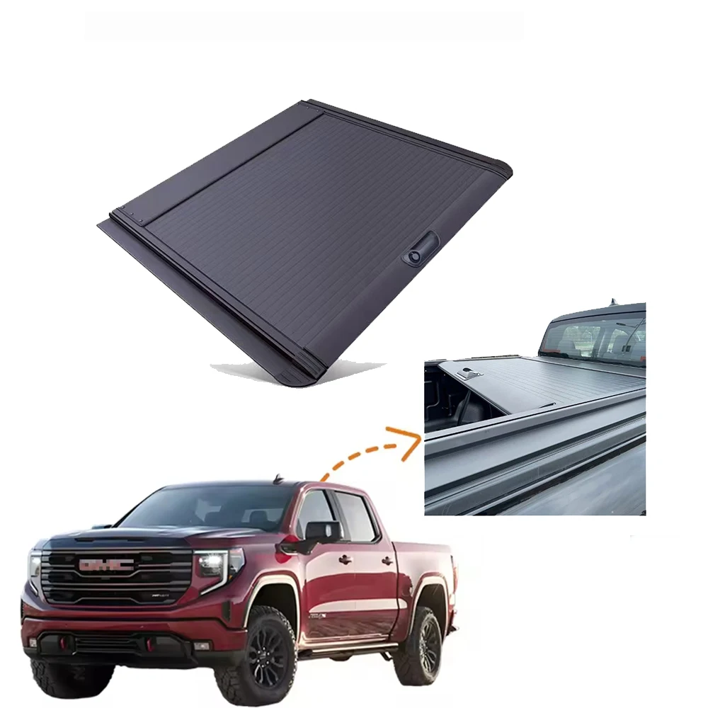 

Factory Direct Supply Tonneau Cover Pickup Truck Bed Accessories Aluminum Alloy Foldable Bed Hard Cover for Nissan Toyota