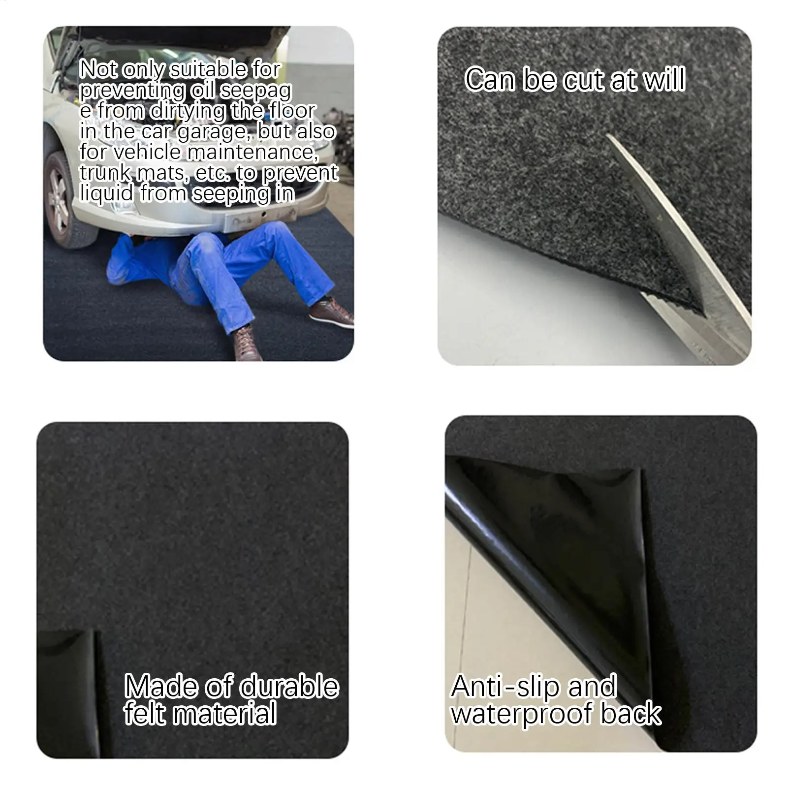 Floor Protection Cuttable Under Car Mat for Oil Spill Under Car Oil Mat Driveway Floor Protection Washable Carpet Oil Absorbent