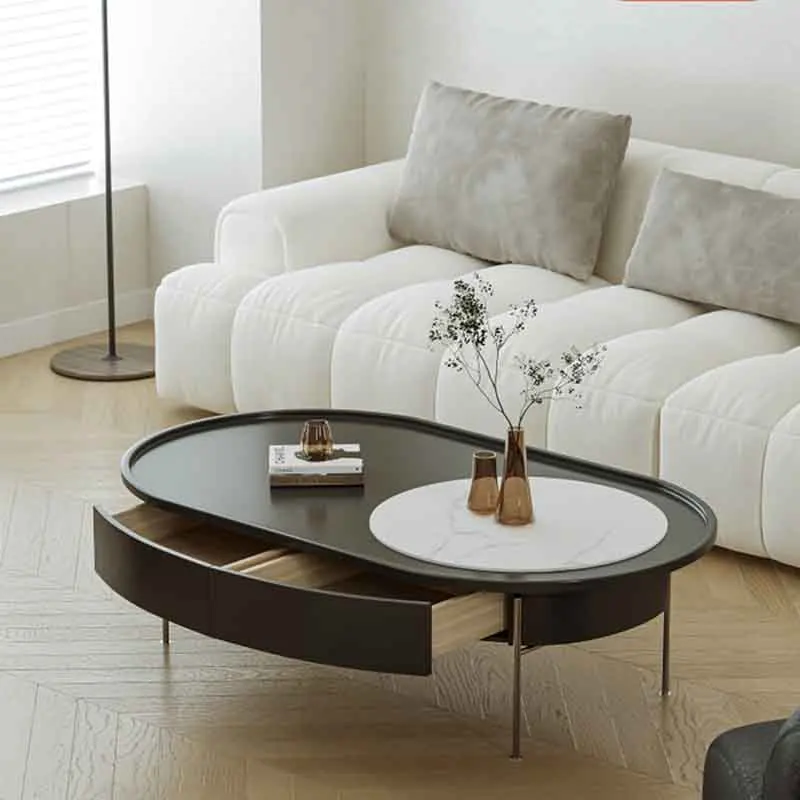 

Drawers Storage Coffee Tables Hardcover Oval Unique Nordic Coffee Tables Floor Hotel Salontafel Voor Woonkamer Bedroom Furniture