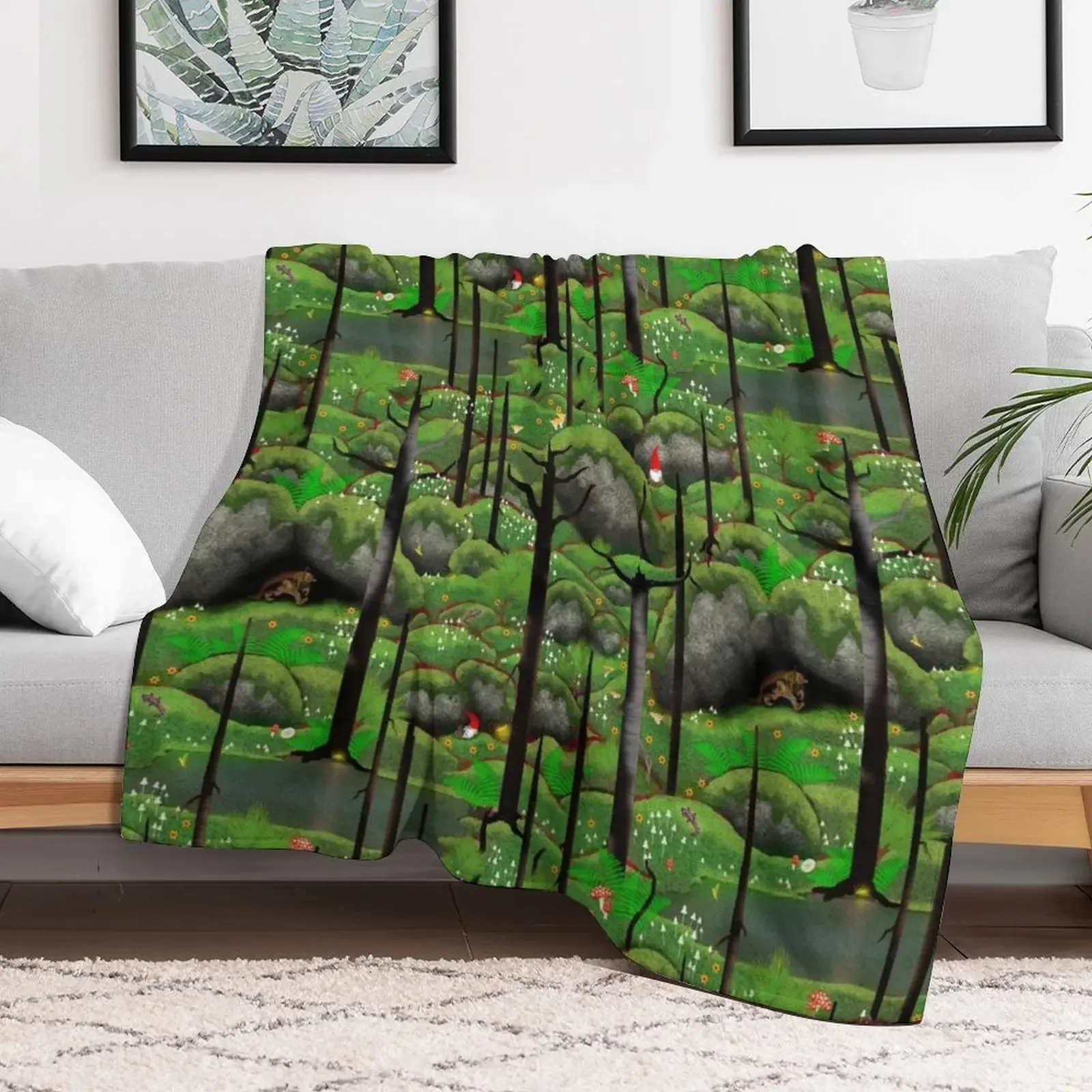 Forest Magic: after the fire Throw Blanket Faux Fur Soft Warm Blanket for Bed